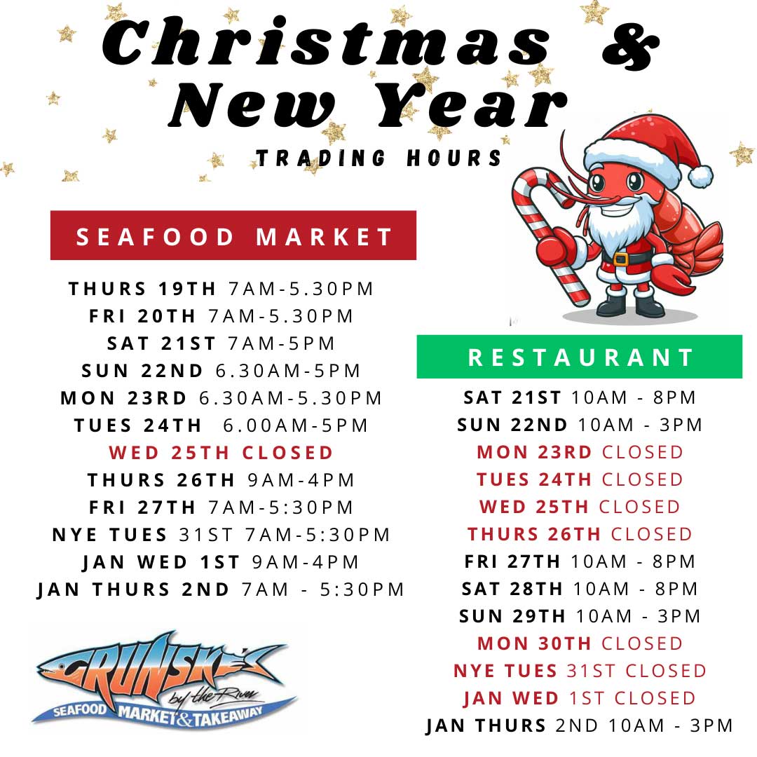 Christmas New Year Trading Hours - Grunskes by the River