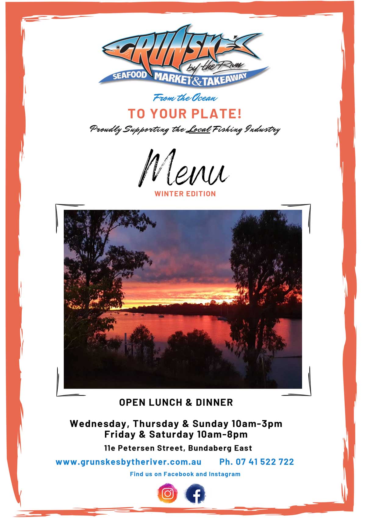 Grunskes by the River - Bundaberg - Winter Menu 2024